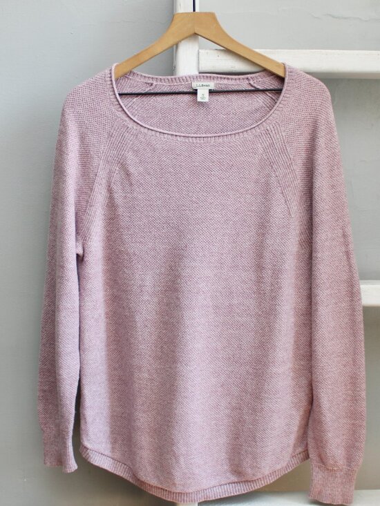 L.L. Bean Sweaters - LL Bean Recycled Cotton Knit Rolled Scoop Neck Light Purple Sweater Size Medium
